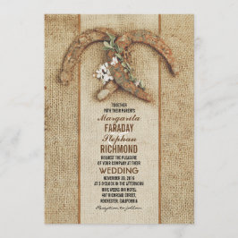 Convite para Casamento Rustic Burlap com Ferradura