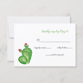 Convite para Casamento Rustic Cactos rsvp