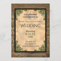 Convite Para Casamento Rustic Celtic Claddagh