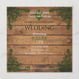 Convite Para Casamento Rustic Celtic Claddagh