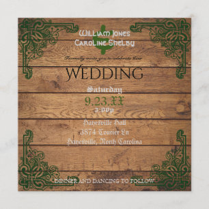 Convite Para Casamento Rustic Celtic Claddagh