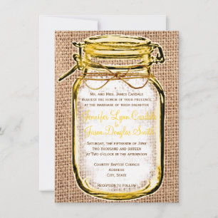 Convite Para Casamento Rustic Country Mason Jar Bu