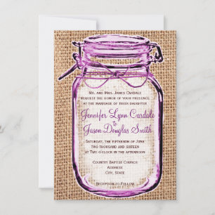 Convite Para Casamento Rustic Country Mason Jar Bu
