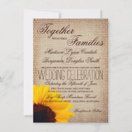 Convite para Casamento Rustic Country Sunflower Bu