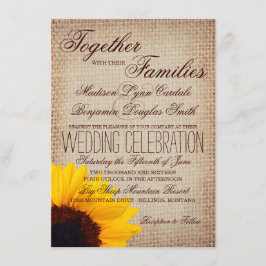 Convite para Casamento Rustic Country Sunflower Bu