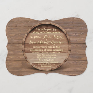 Convite para Casamento Rustic Country Wooden Barre