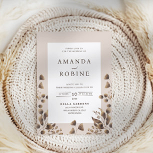 Convite para Casamento Rustic Leaf