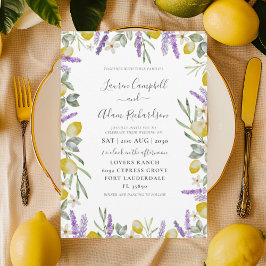Convite para Casamento Rustic Lemon & Lavanda Foli