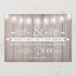 Convite para Casamento Rustic Lights