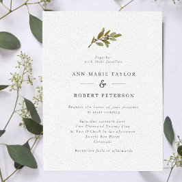 Convite para Casamento Rustic Olive Branch