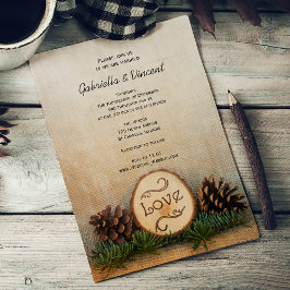 Convite Para Casamento Rustic Pines Woodland