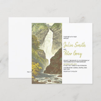 Convite para Casamento Rustic Waterfall
