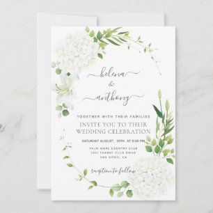 Convite para Casamento Rustic White Hydrangea Conv