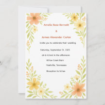 Convite para Casamento Rustic Wildflower