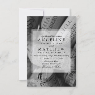 Convite para Casamento Rustic Wine Cork