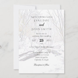 Convite para Casamento Rustic Winter Snowy Canyon