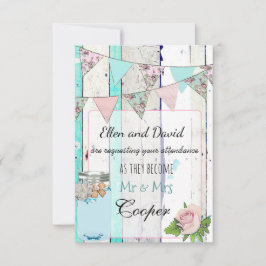 Convite Para Casamento Rustic Wood Mason Jar Shabb