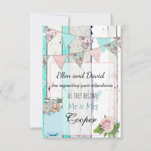 Convite Para Casamento Rustic Wood Mason Jar Shabb