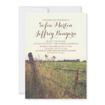 convite para casamento rústico do país da cerca ru