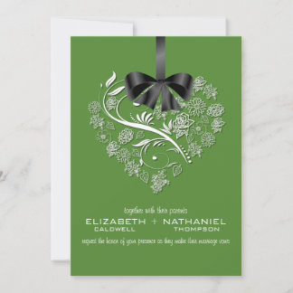 Convite para casamento sem fôlego — grama verde fr
