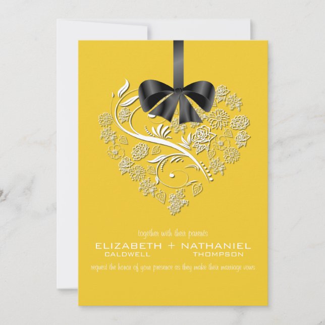 Convite para casamento sem fôlego — sol (Frente)