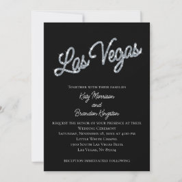 Convite para Casamento Silver Las Vegas Sparkles