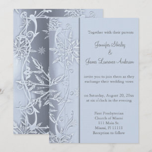 Convite para Casamento Silver Snowflake