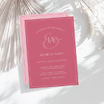 Convite para Casamento Simples de Monograma Rosa M<br><div class="desc">Simples Convite De Casamento De Monograma Rosa Magenta. Imprime estigmaticamente seus convidados de casamento com este convite de casamento cor-de-rosa da moda fuchsia com um belo roteiro rosa, com a noiva e as iniciais do noivo em um fundo rosa magenta. Este Convite tem um design cor-de-rosa-quente espantoso, com vibrações modernas...</div>
