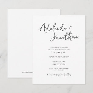 Convite para Casamento Simples de Script Moderno M