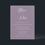 Convite para Casamento Simples Mauve Modern<br><div class="desc">Alta qualidade e personalizável!</div>