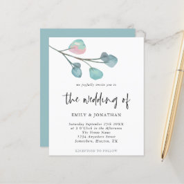 Convite para Casamento Simples Pastel Eucalyptus