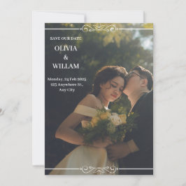 Convite para Casamento Simples Verde Branco