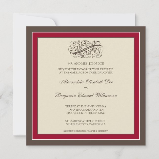 Convite para Casamento Simplesmente Elegante (amor (Frente)