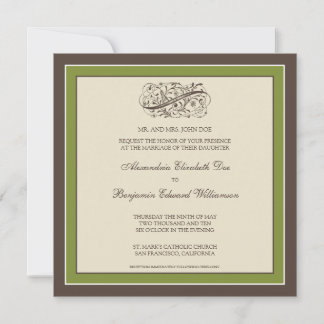 Convite para Casamento Simplesmente Elegante (azei