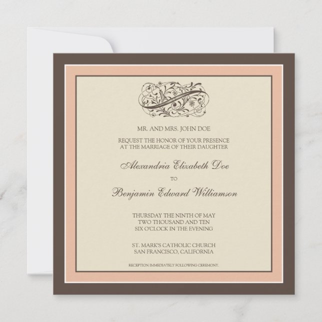 Convite para Casamento Simplesmente Elegante (bebê (Frente)