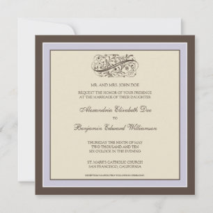 Convite para Casamento Simplesmente Elegante (lila