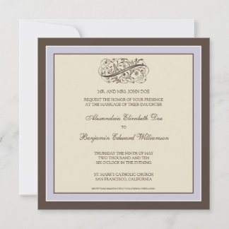 Convite para Casamento Simplesmente Elegante (lila