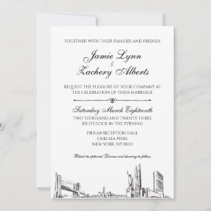 Convite para Casamento Skyline em Nova Iorque