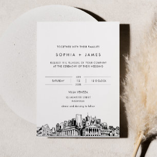 Convite para casamento Skyline Nashville com foto
