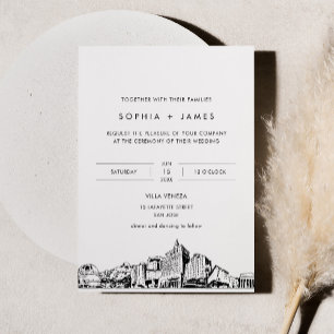 Convite para Casamento Skyline San Jose com Foto