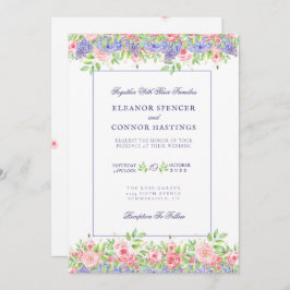 Convite para Casamento Sofisticado de Lilac e Peon