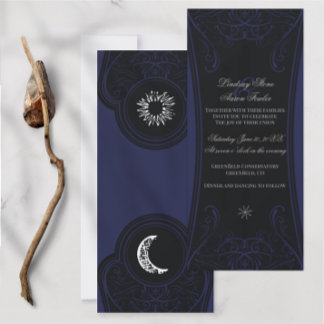 Convite para Casamento Sol e Lua ornamentado