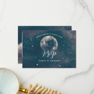 Convite para casamento Starry Night Moonlight rsvp