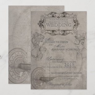 Convite para Casamento Steampunk
