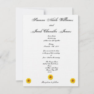 Convite para Casamento Sunny Sunflower