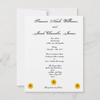 Convite para Casamento Sunny Sunflower