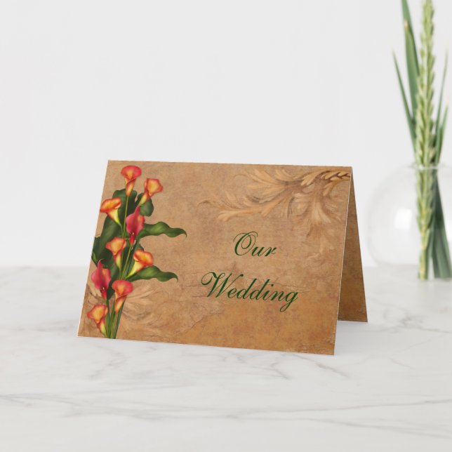 Convite Para Casamento Sunset Calla Lily (Frente)