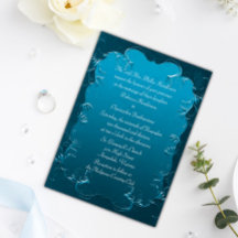 Convite para Casamento Teal Elegante