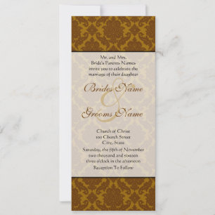 Convite para Casamento tema damasco Brown