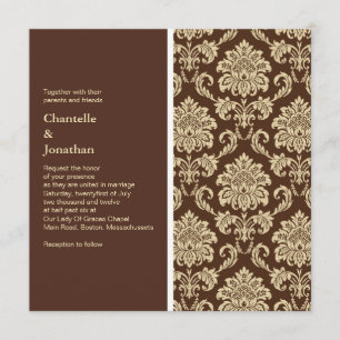 Convite para Casamento tema damasco Brown
